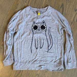 Disney Gray Cat Graphic Kids Sweatshirt